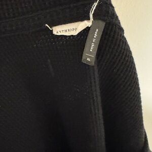 Anthropologie Black Waffle Top, XL
